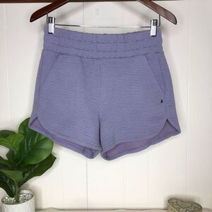 Bearpaw Outdoors Womens Ribbed Textured Pull-on Comfy Shorts Lavender Medium
